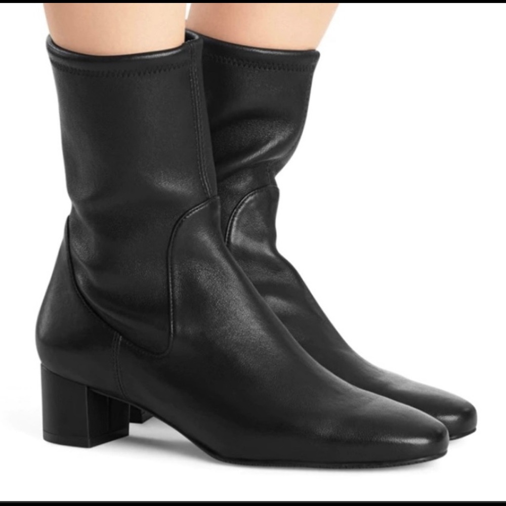 Stuart Weitzman Ernestine Leather Sock Boots